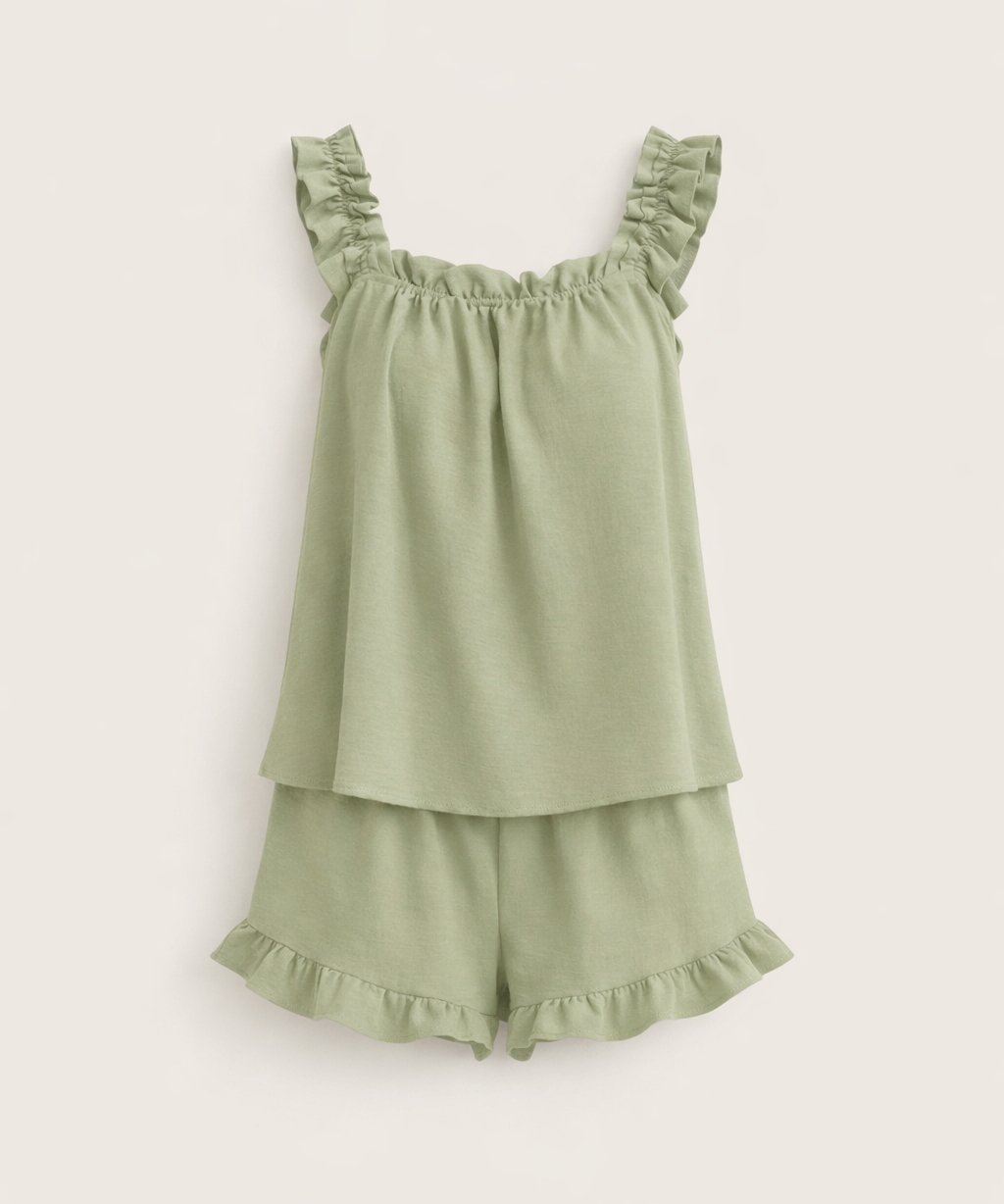 The Bridal Ruffle Pajama Set